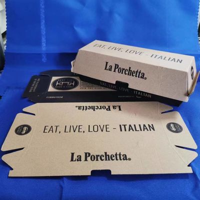 গুণ  Pizza Packaging Paper Packaging Box Featuring Gravure Printing Surface Handling Constructed from Paper Suitable for Food Industry Packaging কারখানা