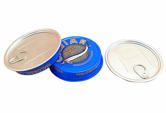 3.5oz 7oz রিং টান ক্যাভিয়ার প্যাকেজিং কন্টেইনার, অ্যালুমিনিয়াম ক্যাভিয়ার টিন বক্স