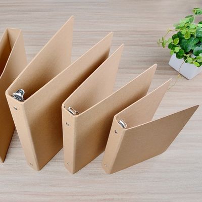 UV লেপ A6 A5 রিং বাঁধা সঙ্গে Kraft কাগজ ফাইল ফোল্ডার