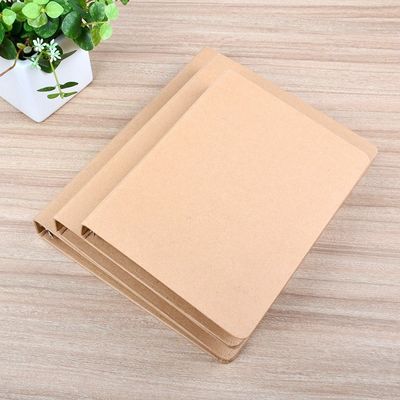 UV লেপ A6 A5 রিং বাঁধা সঙ্গে Kraft কাগজ ফাইল ফোল্ডার